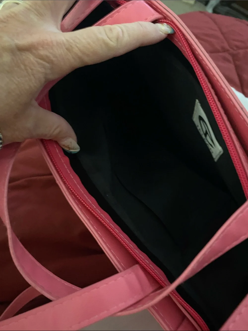 Telfar Pink Embossed Logo Double-Handle Tote